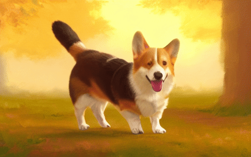 Cinemo/visuals/video_editing/origin/a_corgi_walking_in_the_park_at_sunrise_oil_painting_style.gif